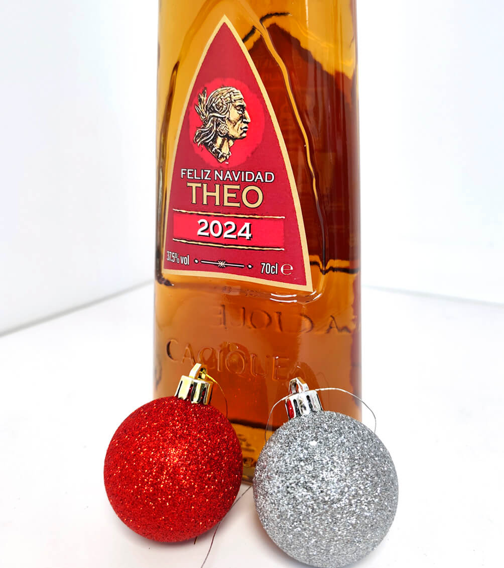 Botella cacique regalo navidad personalizada